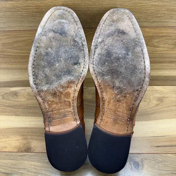 Beckett Simonon Kent Brogue Wingtip Derby Mens 12 Cognac Burnished Leather - Picture 9 of 11